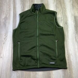 REI Polartec Vest Jacket Mens Large Green Full ZIp Trail Hiking Outdoors Men